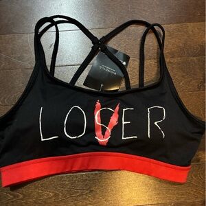 Hot Topic Black and Red Loser Bralette pennywise It size large